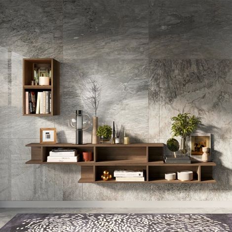 Mobile svuotatasche ingresso mensole sospese scaffali legno Infinity 60 (1/2)