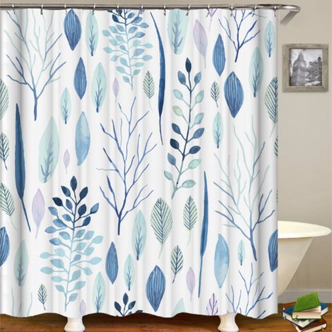 Cortina de ducha azul impermeable de 180x180 cm - Resistente al moho y al agua para bañera, separador de baño moderno.