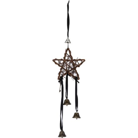 Carillon à Vent en Rotin avec Étoile à Cinq Branches - Décoration Murale pour Maison et Mariages (1/5)