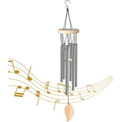 70 cm Garten-Windspiel mit Musik, 6 Aluminiumröhren, dekoratives Klangspiel (1/5)