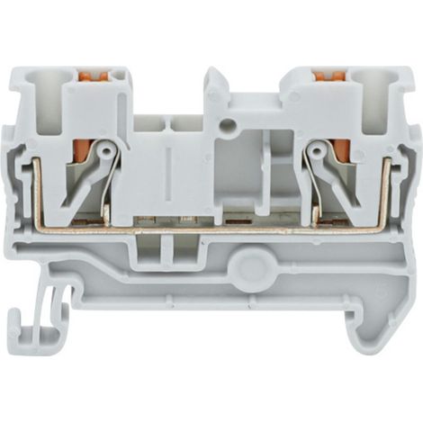 TRU COMPONENTS TC-JPT6 Grey Durchgangsklemme 8.2 mm Schnellanschluss Polzahl: 2 0.5 mm² 6 mm²  Grau