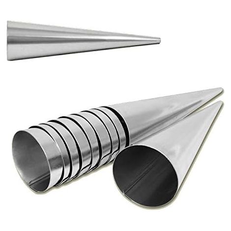 BEBUSINGOTO Paquete de 20 moldes cónicos de acero inoxidable de 90 mm x 25 mm (1/5)