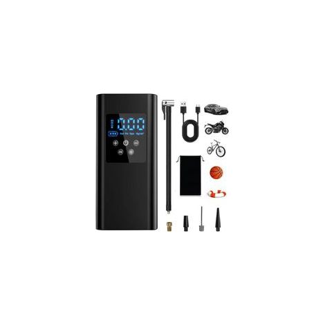 150PSI Gonfleur Pneus Voiture, 6000mAh Compresseur à Air Portatif avec 4 Accessoires Buccaux et Lumière LED pour Voiture Moto Bicyclette Boule (1/5)