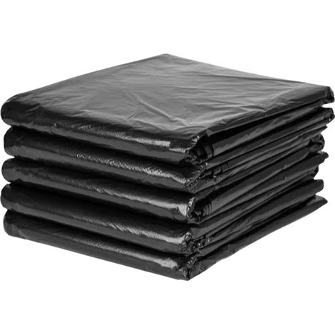 Lot de 50 sacs poubelle noirs, grande taille, grande capacité, en plastique épais, à usage unique, pour hôtels et commerces. (1/5)