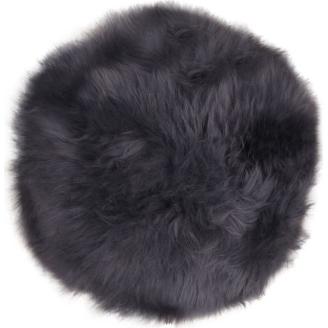 Cuscino per sedia in pelle di agnello grigio ø35 cm