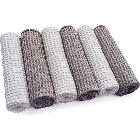 Juego de 6 paños multifuncionales de microfibra, aptos para baño, hogar, cocina, oficina, coche y motocicleta, 30 x 30 cm. (1/5)