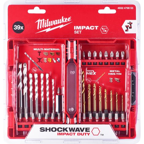 Milwaukee 4932479853 Shockwave Impact Duty Screwdriver & Drill Bit 39 Piece Set (1/2)