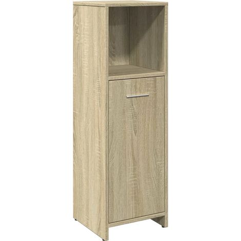 Mobiletto contenitore per bagno 30 x 30 x 95 cm design moderno ottimizzato per lo spazio realizzato in legno ingegnerizzato di rovere Sonoma 020049681