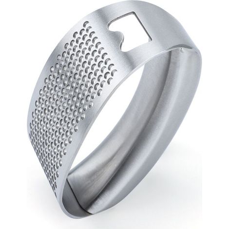 Presse-ail, inox, super résistant, passe au lave-vaisselle, indispensable en cuisine (argent, avec tire-bouchon) (1/5)