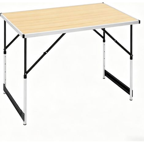 Table d'extérieur pliante et réglable en hauteur en aluminium 100x60 cm (1/5)