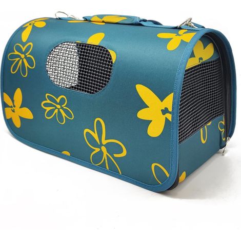 1 - Sac De Transport - Chien Chat - Maille Respirante Avec Sangle De Sécurité - Pour Voyage Et Maison - Vert Bleu Noir Rouge - 51x26x29cm (1/5)