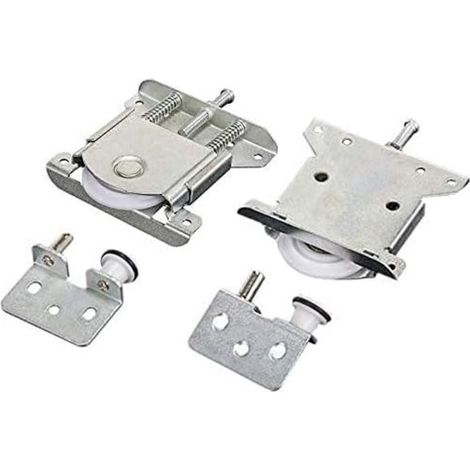 Longziming - Roulettes coulissantes pour porte de placard (2 pièces) - Roues et guides pour porte de placard - Roulettes coulissantes réglables - Silencieuses et résistantes à l'usure - Charge maximal (1/5)