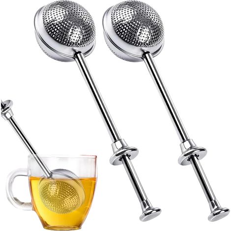 Lot de 2 passoires à thé en acier inoxydable pour thé en vrac, passoire à thé en forme d'œuf - format allongé pour suspendre, facile à utiliser et à nettoyer, cadeau idéal pour les amateurs de thé (ar