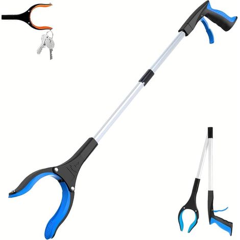 Outil de préhension - Outil de préhension et d'atteinte extra long de 81 cm (32 pouces), pliable - Outil de ramassage robuste, un cadeau essentiel pour les personnes âgées et les éboueurs (1/5)