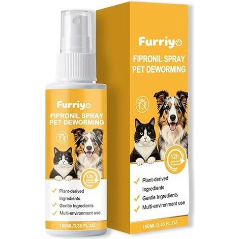 Furriyo Floh- und Taschentuchabwehrspray für Haustiere, geeignet für Katzen und Hunde, wehrt Flöhe und Milben ab (1/5)