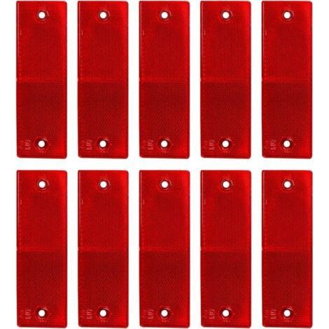 Reflective Warning Plate, Safety Reflectors, Trailer Reflectors, Truck Reflectors, for Trucks Caravans RV Boats Bikes, 10 Pieces,Red,14.84.8cm (1/3)