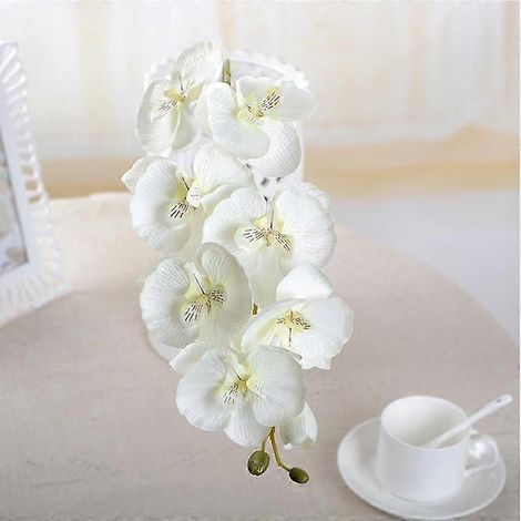 Lot de 10 orchidées papillon artificielles, fleurs artificielles pour la décoration intérieure et les mariages. Accessoiresblanc (1/5)