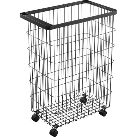 Cesto per biancheria con ruote in metallo H56.5cm