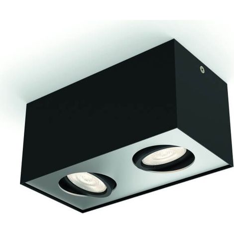 Philips Box Spot en saillie à 2 points lumineux (Noir) - 2700K (1/4)