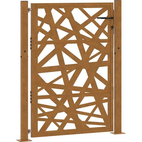 vidaXL Puerta de jardín 100x125 cm acero corten diseño ligero (1/2)