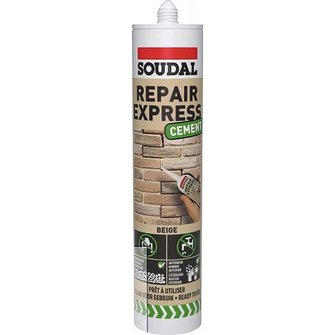 Soudal – Mastic spécial béton et ciment 300 ML 128000 – Réparation fissures et cavités – Application intérieure et extérieure – Aspect granuleux