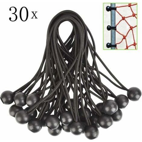 30Pcs Elastic Tensioner, Rubber Elastic Tensioners with Ball, for Tarpaulin, Pavilion, Tent, Curtains, Garden Fence. Greenhouse Tarpaulin Fixing, Trailer Tarpaulin Fixing. (1/5)