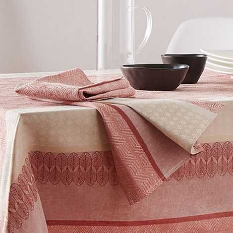 Lot de 3 serviettes jacquard Charleston Orange corail 45x45 cm