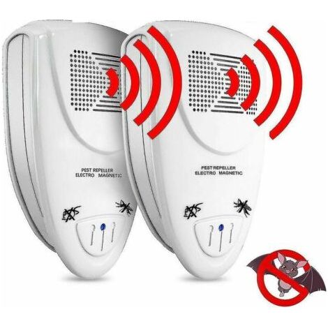 Lot de 2 répulsifs à ultrasons anti-chauves-souris – Éliminez-les en 72 heures – Prise UE