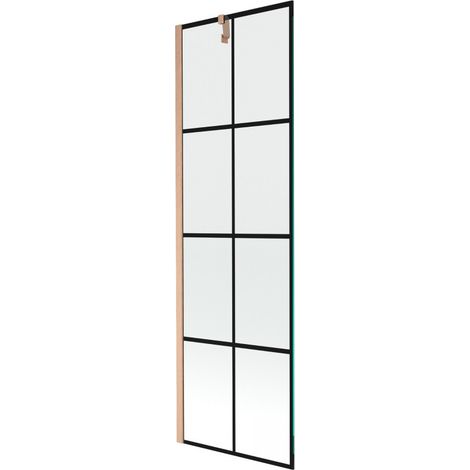 Mexen Next paravento per doccia 1 anta 60 x 150 cm, griglia nera, rame spazzolato - 895-060-000-00-77-65 (1/5)