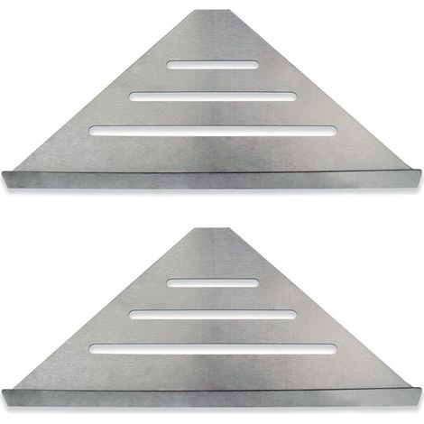 Organizzatore angolare per doccia, set da 2 pezzi in acciaio inox, design angolare moderno di alta gamma, organizer per doccia a parete facile da installare, staffa per mensola