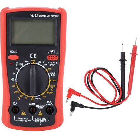 Multimètre électronique VL-33, multimètre numérique LCD, testeur de tension et de résistance, ampèremètre-AquaForge (1/5)