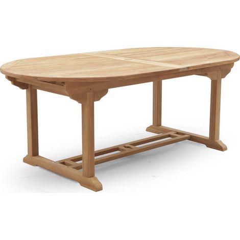 Oval Extending Table - Wood - L90 x W210 x H150 cm
