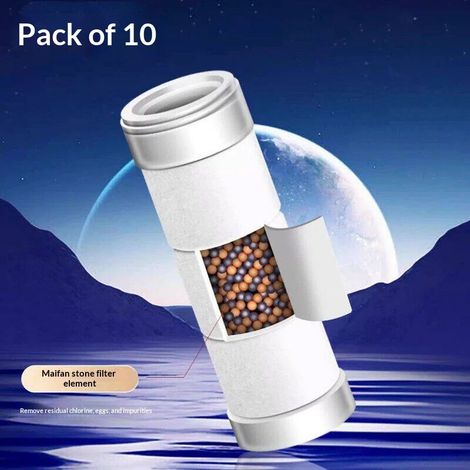 Ensemble de 10 pièces : Pommeau de douche multifonction à 4 modes de pression, réglable, avec large jet et fonction massage. Accessoire de salle de bain. (1/5)