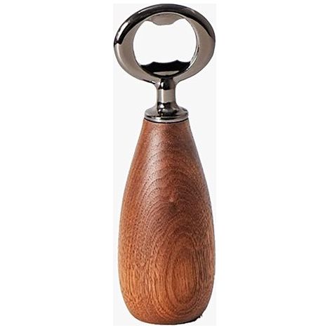 Apribottiglie in legno stile retrò, manico in noce, apribottiglie per birra, apribottiglie a corona, stile retrò, sidro, apribottiglie per birra per uso domestico, K (1/5)