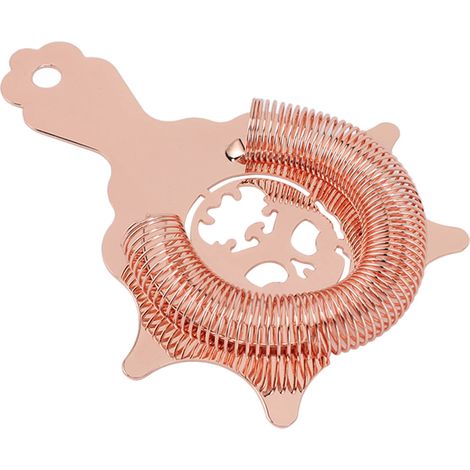 Passoire à cocktail amovible en acier inoxydable, couleur or rose, pour barmans et mixologues professionnels. (1/5)