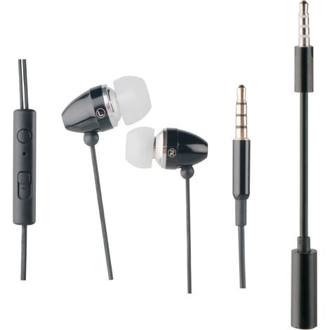 Muvit cuffie stereo con microfono + adattatore da 3,5 mm nero (1/3)