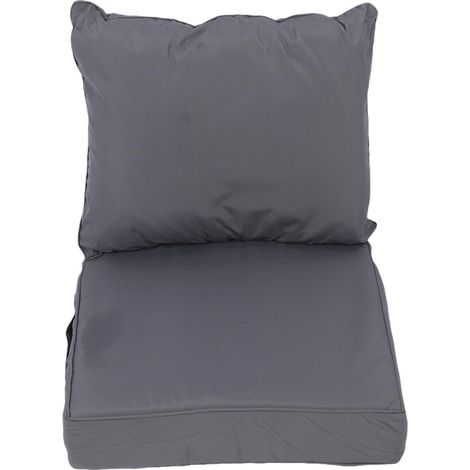 GARRYFIZH Ensemble de coussins pour chaises d'extérieur en polyester imperméable et épais, comprenant un coussin d'assise et de dossier intégré, pour jardin, terrasse ou plage, gris foncé. (1/5)