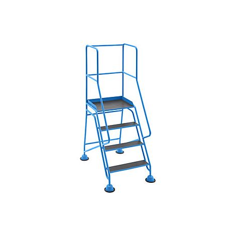 Escalera rodante con tarima plataforma y peldaños de