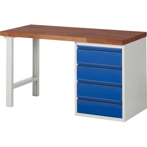 eurokraft basic, Établi, 4 tiroirs 180 mm, l x p 1500 x 700 mm (1/3)