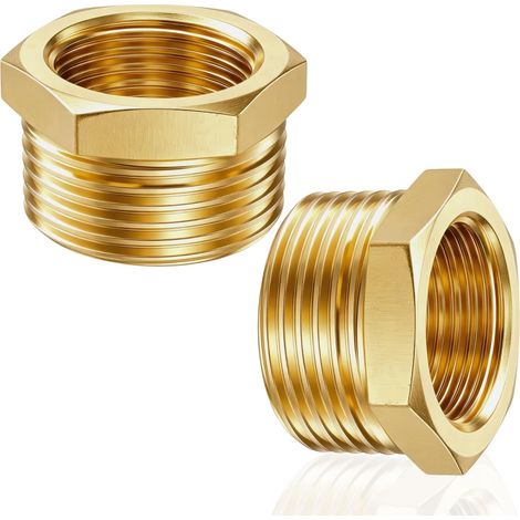 Réducteur en laiton G1" à G3/4" (M Ø 32mm x F Ø 25mm),2 pièces Réduction Raccord fileté G1" mâle X G3/4" femelle,mâle/femelle Réduction,Réducteur en laiton (1/5)