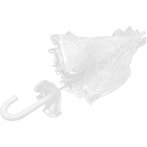 Parapluie de Mariée en Dentelle Blanche, Décoration Élégante pour Fête de Mariage, Style Vintage Romantique, Petit Format pour Photos de Mariage (1/5)