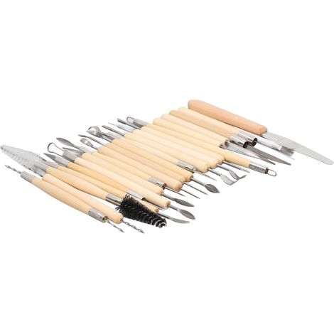 Ensemble 22 pièces outils de sculpture céramique en bois double embout pour modelage argile et poterie, kit de gravure DIY (1/5)