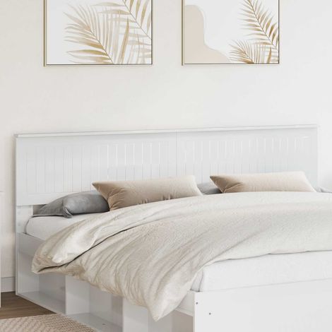 vidaXL Tête de lit Blanc Brillant Bois d'ingénierie (1/5)