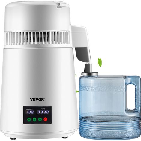 Destilador de agua, potencia de 750 W, caudal de destilación de 1 L/H, capacidad de 4 L. (1/5)