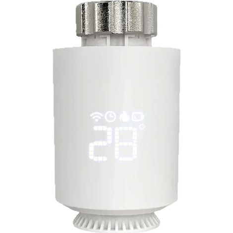 Trywise Tête Thermostatique Radiateur, Vanne Thermostatique Connectée Programmable, Thermostat Radiateur Compatible avec Alexa, Smart Life APP Contrôle, Tuya Zigbee Gateway Requis (1/4)