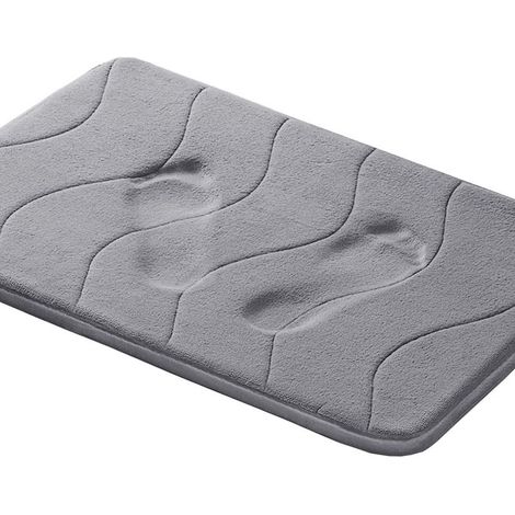 Tapis de sol en flanelle et mousse à mémoire de forme pour salle de bain et cuisine, antidérapant et absorbant (1/5)