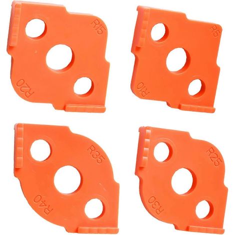 4 gabarits de fraisage d'angle pour le travail du bois, en ABS haute dureté + angles CNC R5 R10 R15 R20 R25 R30 R35 R40 (1/5)