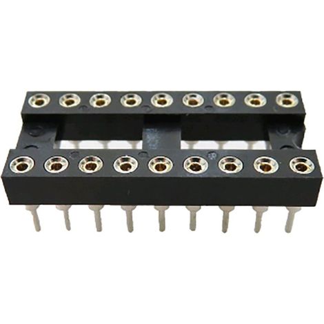 Support DIL RS PRO 18 voies, Traversant, broches Tulipe, Entraxe de 2.54mm, largeur de rangée 7.62mm