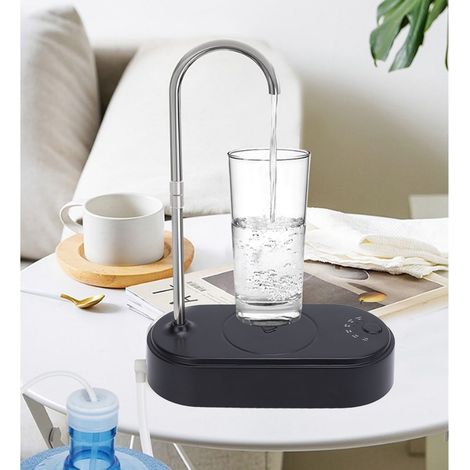 [Fontaine à boire de bureau] [Fontaine à boire électrique pour bidon avec flexible] [ABS inox noir] (1/5)