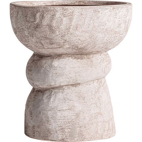 Vase rond vert contemporain en céramique finition beige élégante - Vert doux finition beige (1/2)
